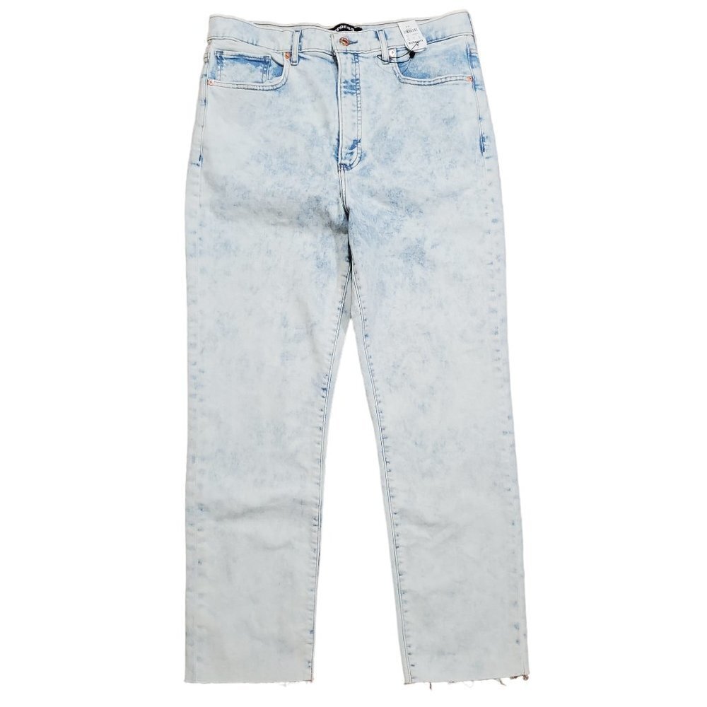 Express Jeans Original Slim Ankle Super High Rise‎ Jeans Womens Blue Denim 14/R